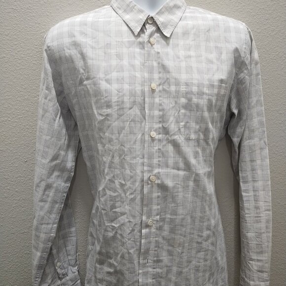 Bottega Veneta White and Grey Casual Button Down sz 50 Shirt size 46 (M) - Picture 5 of 8